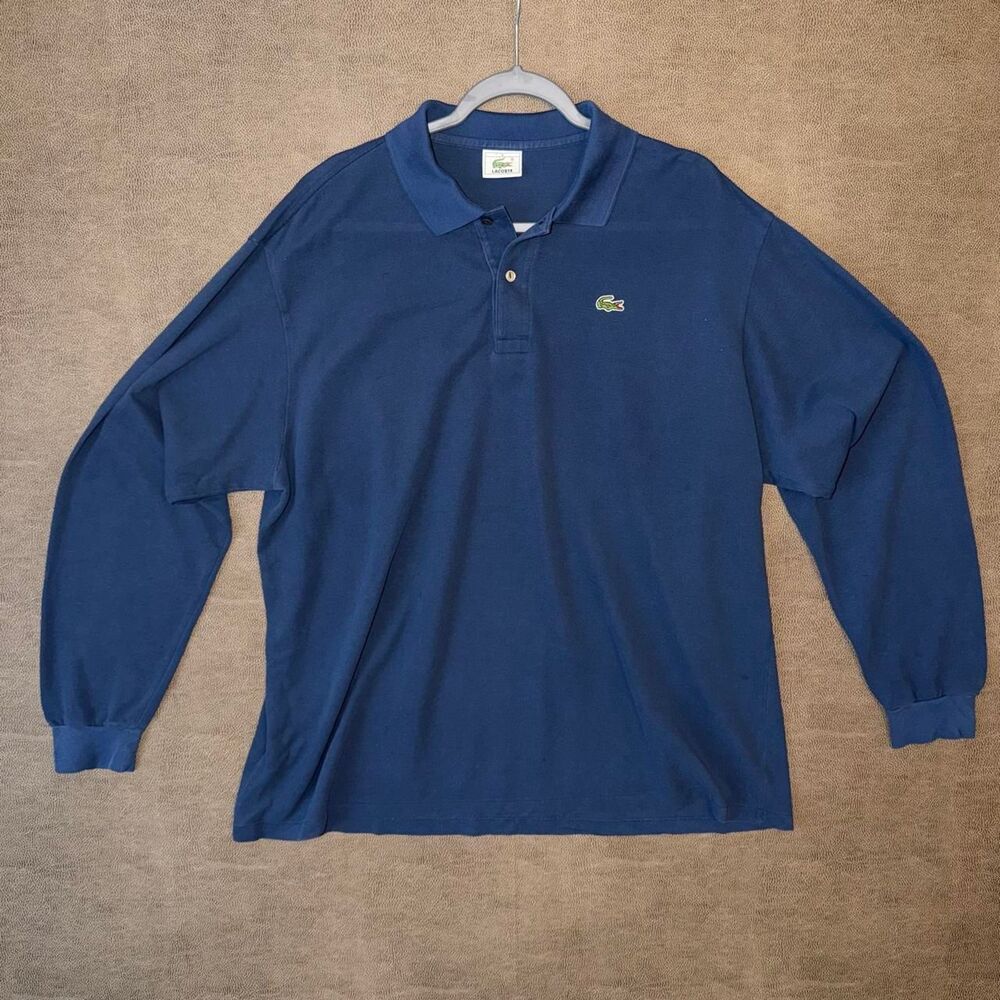Vintage Lacoste 1990s Long Sleeve Pique Polo Shirt